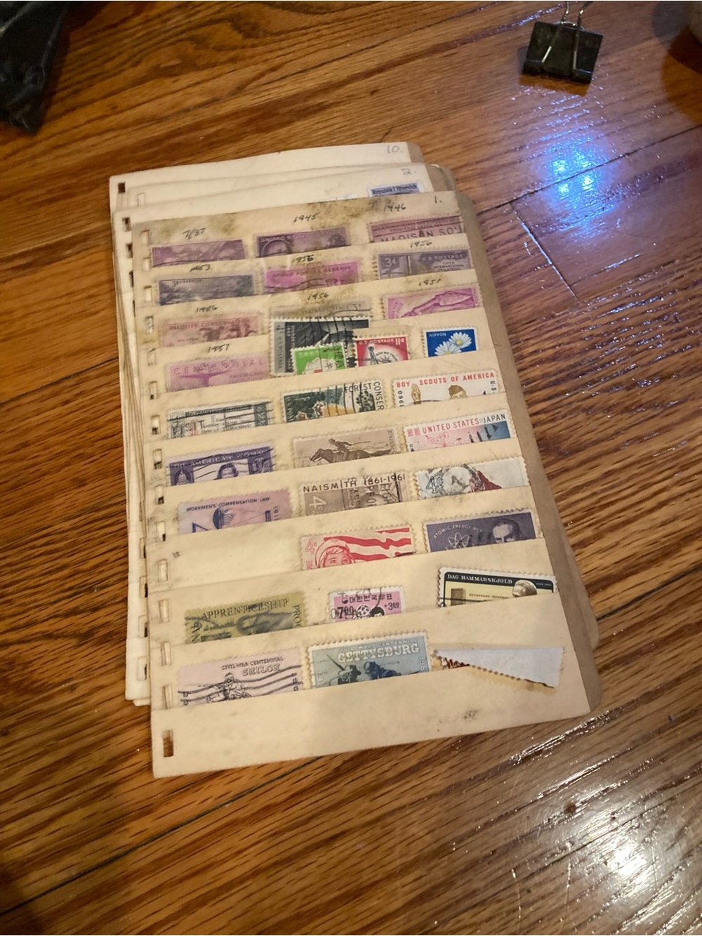Stamp Album Pages - White/Beige Stamp Holders